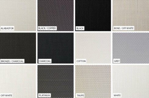 Solarview fabric colour guide